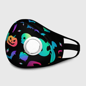 Маска из неопрена с принтом Rainbow Halloween в городе Новоалтайск, неопрен 100% | Форма огибающая нос. Резинки для ушей с дополнительной резинкой на затылке. Клапан для выдоха для активного дыхания при занятиях спортом. Эластичный материал маски и окантовки для лучшего растяжения и прилегания маски.  | diy | ghost | halloween | horror | makeup | scary | trick or treat | вампир | ведьма | кошка | луна | магия | новинки | ночь | тыква | хэллоуин