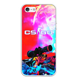 Чехол для iPhone 5/5S матовый с принтом CS GO в городе Новоалтайск, Силикон | Область печати: задняя сторона чехла, без боковых панелей | awp | counter strike | cs go | cs go global offensive | hyper beast | skin cs | team cs | команды cs | скины оружия | скоростной зверь | хайпер бист