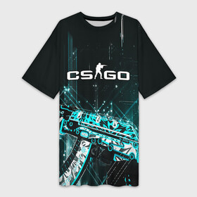 Платье-футболка 3D с принтом CS GO в городе Новоалтайск,  |  | awp | counter strike | cs go | cs go global offensive | hyper beast | skin cs | team cs | команды cs | скины оружия | скоростной зверь | хайпер бист