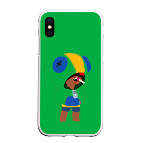 Чехол для iPhone XS Max матовый с принтом BRAWL STARS LEON в городе Новоалтайск, Силикон | Область печати: задняя сторона чехла, без боковых панелей | android | brawl stars | colt | crow | games | leon | penny | poco. | shelly | spike | wanted | брав | бравл старс | звезды | игры | мобильные игры | старс