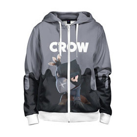 Детская толстовка 3D на молнии с принтом BRAWL STARS CROW в городе Новоалтайск, 100% полиэстер |  манжеты и пояс оформлены широкой мягкой резинкой, двухслойный капюшон со шнурком для регулировки, спереди карманы и застежка-молния
 | android | brawl stars | colt | crow | games | leon | penny | poco. | shelly | spike | wanted | брав | бравл старс | звезды | игры | мобильные игры | старс