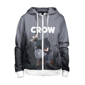 Детская толстовка 3D на молнии с принтом BRAWL STARS CROW в городе Новоалтайск, 100% полиэстер |  манжеты и пояс оформлены широкой мягкой резинкой, двухслойный капюшон со шнурком для регулировки, спереди карманы и застежка-молния
 | android | brawl stars | colt | crow | games | leon | penny | poco. | shelly | spike | wanted | брав | бравл старс | звезды | игры | мобильные игры | старс