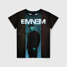 Детская футболка 3D с принтом Eminem в городе Новоалтайск, 100% гипоаллергенный полиэфир | прямой крой, круглый вырез горловины, длина до линии бедер, чуть спущенное плечо, ткань немного тянется | emenem | eminem | hip hop | hiphop | kamikaze | marshal mathers | marshall | marshall mathers | rap | rap god | revival | slim shadi | slim shady | venom | еминем | олдскул | реп | рэп | хипхоп | эминем