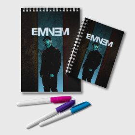 Блокнот с принтом Eminem в городе Новоалтайск, 100% бумага | 48 листов, плотность листов — 60 г/м2, плотность картонной обложки — 250 г/м2. Листы скреплены удобной пружинной спиралью. Цвет линий — светло-серый
 | emenem | eminem | hip hop | hiphop | kamikaze | marshal mathers | marshall | marshall mathers | rap | rap god | revival | slim shadi | slim shady | venom | еминем | олдскул | реп | рэп | хипхоп | эминем