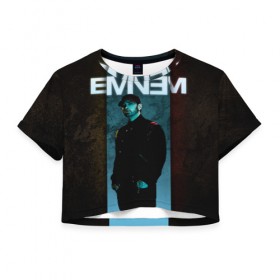 Женская футболка Cropp-top с принтом Eminem в городе Новоалтайск, 100% полиэстер | круглая горловина, длина футболки до линии талии, рукава с отворотами | emenem | eminem | hip hop | hiphop | kamikaze | marshal mathers | marshall | marshall mathers | rap | rap god | revival | slim shadi | slim shady | venom | еминем | олдскул | реп | рэп | хипхоп | эминем