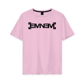 Женская футболка хлопок Oversize с принтом Eminem в городе Новоалтайск, 100% хлопок | свободный крой, круглый ворот, спущенный рукав, длина до линии бедер
 | emenem | eminem | hip hop | hiphop | kamikaze | marshal mathers | marshall | marshall mathers | rap | rap god | revival | slim shadi | slim shady | venom | еминем | олдскул | реп | рэп | хипхоп | эминем
