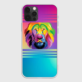 Чехол для iPhone 12 Pro Max с принтом Радужный лев в городе Новоалтайск, Силикон |  | Тематика изображения на принте: абстракция | африка | градиент | грива | животное | зверь | зодиак | клетка | король | лещенко | львица | переход | прайд | радуга | разноцветный | рык | сафари | тигр | хищник | царь | цвет