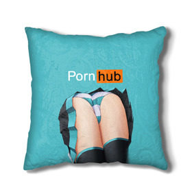 Подушка 3D с принтом PORN HUB в городе Новоалтайск, наволочка – 100% полиэстер, наполнитель – холлофайбер (легкий наполнитель, не вызывает аллергию). | состоит из подушки и наволочки. Наволочка на молнии, легко снимается для стирки | логотип | пошлое