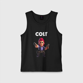 Детская майка хлопок с принтом BRAWL STARS COLT в городе Новоалтайск,  |  | android | brawl stars | colt | crow | games | leon | penny | poco. | shelly | spike | wanted | брав | бравл старс | звезды | игры | мобильные игры | старс