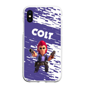 Чехол для iPhone XS Max матовый с принтом BRAWL STARS COLT в городе Новоалтайск, Силикон | Область печати: задняя сторона чехла, без боковых панелей | android | brawl stars | colt | crow | games | leon | penny | poco. | shelly | spike | wanted | брав | бравл старс | звезды | игры | мобильные игры | старс