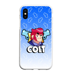 Чехол для iPhone XS Max матовый с принтом BRAWL STARS COLT в городе Новоалтайск, Силикон | Область печати: задняя сторона чехла, без боковых панелей | android | brawl stars | colt | crow | games | leon | penny | poco. | shelly | spike | wanted | брав | бравл старс | звезды | игры | мобильные игры | старс