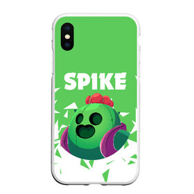 Чехол для iPhone XS Max матовый с принтом BRAWL STARS SPIKE в городе Новоалтайск, Силикон | Область печати: задняя сторона чехла, без боковых панелей | android | brawl stars | colt | crow | games | leon | penny | poco. | shelly | spike | wanted | брав | бравл старс | звезды | игры | мобильные игры | старс