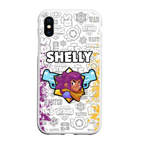 Чехол для iPhone XS Max матовый с принтом BRAWL STARS SHELLY в городе Новоалтайск, Силикон | Область печати: задняя сторона чехла, без боковых панелей | android | brawl stars | colt | crow | games | leon | penny | poco. | shelly | spike | wanted | брав | бравл старс | звезды | игры | мобильные игры | старс