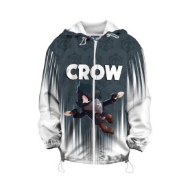 Детская куртка 3D с принтом BRAWL STARS CROW в городе Новоалтайск, 100% полиэстер | застежка — молния, подол и капюшон оформлены резинкой с фиксаторами, по бокам — два кармана без застежек, один потайной карман на груди, плотность верхнего слоя — 90 г/м2; плотность флисового подклада — 260 г/м2 | Тематика изображения на принте: brawl stars | bull | colt | crow | leon | stars | берли | бо | брок | ворон | джесси | динамайк | дэррил | кольт | леон | мортис | нита | пайпер | пенни | поко | пэм | рикошет | спайк | фрэнк | шелли | эль примо