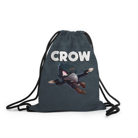 Рюкзак-мешок 3D с принтом BRAWL STARS CROW в городе Новоалтайск, 100% полиэстер | плотность ткани — 200 г/м2, размер — 35 х 45 см; лямки — толстые шнурки, застежка на шнуровке, без карманов и подкладки | brawl stars | bull | colt | crow | leon | stars | берли | бо | брок | ворон | джесси | динамайк | дэррил | кольт | леон | мортис | нита | пайпер | пенни | поко | пэм | рикошет | спайк | фрэнк | шелли | эль примо