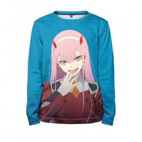 Детский лонгслив 3D с принтом Darling In The Franxx в городе Новоалтайск, 100% полиэстер | длинные рукава, круглый вырез горловины, полуприлегающий силуэт
 | 02 | anime | darling in the franxx | hiro | manga | zero two | аниме | ахегао | любимый во франксе | манга | милый во франксе | ноль два | хиро
