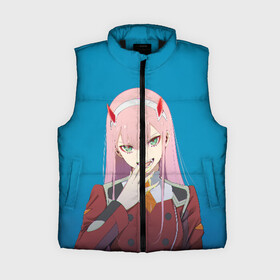 Женский жилет утепленный 3D с принтом Darliing on blue в городе Новоалтайск,  |  | 02 | anime | darling in the franxx | hiro | manga | zero two | аниме | ахегао | любимый во франксе | манга | милый во франксе | ноль два | хиро