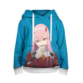 Детская толстовка 3D с принтом Darling In The Franxx в городе Новоалтайск, 100% полиэстер | двухслойный капюшон со шнурком для регулировки, мягкие манжеты на рукавах и по низу толстовки, спереди карман-кенгуру с мягким внутренним слоем | 02 | anime | darling in the franxx | hiro | manga | zero two | аниме | ахегао | любимый во франксе | манга | милый во франксе | ноль два | хиро