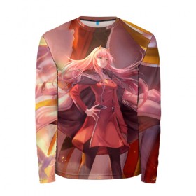 Мужской лонгслив 3D с принтом Darling In The Franxx в городе Новоалтайск, 100% полиэстер | длинные рукава, круглый вырез горловины, полуприлегающий силуэт | 02 | anime | darling in the franxx | hiro | manga | zero two | аниме | ахегао | любимый во франксе | манга | милый во франксе | ноль два | хиро