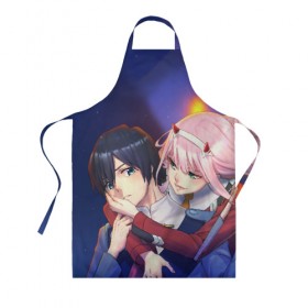 Фартук 3D с принтом Darling In The Franxx в городе Новоалтайск, 100% полиэстер | общий размер — 65 х 85 см, ширина нагрудника — 26 см, горловина — 53 см, длина завязок — 54 см, общий обхват в поясе — 173 см. Принт на завязках и на горловине наносится с двух сторон, на основной части фартука — только с внешней стороны | 02 | anime | darling in the franxx | hiro | manga | zero two | аниме | ахегао | любимый во франксе | манга | милый во франксе | ноль два | хиро