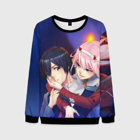 Мужской свитшот 3D с принтом Darling In The Franxx в городе Новоалтайск, 100% полиэстер с мягким внутренним слоем | круглый вырез горловины, мягкая резинка на манжетах и поясе, свободная посадка по фигуре | 02 | anime | darling in the franxx | hiro | manga | zero two | аниме | ахегао | любимый во франксе | манга | милый во франксе | ноль два | хиро