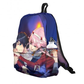 Рюкзак 3D с принтом Darling In The Franxx в городе Новоалтайск, 100% полиэстер | лямки с регулируемой длиной, сверху петелька, чтобы рюкзак можно было повесить на вешалку. Основное отделение закрывается на молнию, как и внешний карман. Внутри два дополнительных кармана, один из которых закрывается на молнию. По бокам два дополнительных кармашка | 02 | anime | darling in the franxx | hiro | manga | zero two | аниме | ахегао | любимый во франксе | манга | милый во франксе | ноль два | хиро
