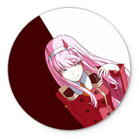 Коврик для мышки круглый с принтом Darling In The Franxx в городе Новоалтайск, резина и полиэстер | круглая форма, изображение наносится на всю лицевую часть | 02 | anime | darling in the franxx | hiro | manga | zero two | аниме | ахегао | любимый во франксе | манга | милый во франксе | ноль два | хиро