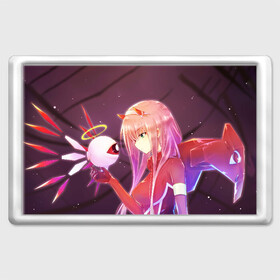 Магнит 45*70 с принтом Darling In The Franxx в городе Новоалтайск, Пластик | Размер: 78*52 мм; Размер печати: 70*45 | 02 | anime | darling in the franxx | hiro | manga | zero two | аниме | ахегао | любимый во франксе | манга | милый во франксе | ноль два | хиро