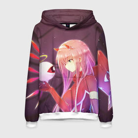 Мужская толстовка 3D с принтом Darling In The Franxx в городе Новоалтайск, 100% полиэстер | двухслойный капюшон со шнурком для регулировки, мягкие манжеты на рукавах и по низу толстовки, спереди карман-кенгуру с мягким внутренним слоем. | 02 | anime | darling in the franxx | hiro | manga | zero two | аниме | ахегао | любимый во франксе | манга | милый во франксе | ноль два | хиро