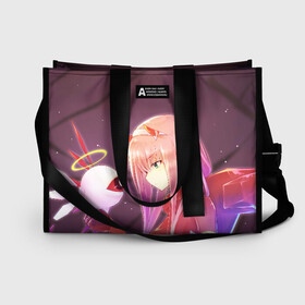 Сумка-шоппер 3D с принтом Darling In The Franxx в городе Новоалтайск, 100% полиэстер | застегивается на металлическую кнопку; внутренний карман застегивается на молнию. Стенки укреплены специальным мягким материалом, чтобы защитить содержимое от несильных ударов
 | 02 | anime | darling in the franxx | hiro | manga | zero two | аниме | ахегао | любимый во франксе | манга | милый во франксе | ноль два | хиро