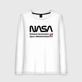 Женский лонгслив хлопок с принтом NASA в городе Новоалтайск, 100% хлопок |  | alien | area 51 | nasa | space x | ufo | америка | американский | астронавт | звезды | земля | зона 51 | инопланетянин | космонавт | космос | луна | марс | наса | нло | планета | пришельцы | ракета | роскосмос | созвездие