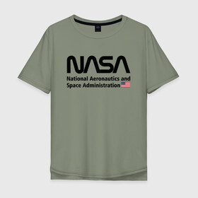 Мужская футболка хлопок Oversize с принтом NASA в городе Новоалтайск, 100% хлопок | свободный крой, круглый ворот, “спинка” длиннее передней части | Тематика изображения на принте: alien | area 51 | nasa | space x | ufo | америка | американский | астронавт | звезды | земля | зона 51 | инопланетянин | космонавт | космос | луна | марс | наса | нло | планета | пришельцы | ракета | роскосмос | созвездие