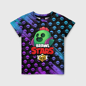 Детская футболка 3D с принтом Brawl Stars в городе Новоалтайск, 100% гипоаллергенный полиэфир | прямой крой, круглый вырез горловины, длина до линии бедер, чуть спущенное плечо, ткань немного тянется | brawl | brawl stars | crow | leon | stars | бравл | бравл старс | браво старс | игра | компьютерная | кров | леон | онлайн | старс