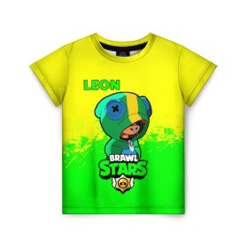 Детская футболка 3D с принтом Brawl Stars LEON в городе Новоалтайск, 100% гипоаллергенный полиэфир | прямой крой, круглый вырез горловины, длина до линии бедер, чуть спущенное плечо, ткань немного тянется | brawl | brawl stars | crow | leon | stars | бравл | бравл старс | браво старс | игра | компьютерная | кров | леон | онлайн | старс