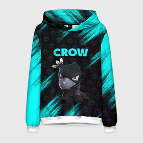 Мужская толстовка 3D с принтом Brawl Stars CROW в городе Новоалтайск, 100% полиэстер | двухслойный капюшон со шнурком для регулировки, мягкие манжеты на рукавах и по низу толстовки, спереди карман-кенгуру с мягким внутренним слоем. | brawl | brawl stars | crow | leon | stars | бравл | бравл старс | браво старс | игра | компьютерная | кров | леон | онлайн | старс