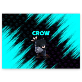 Поздравительная открытка с принтом Brawl Stars CROW в городе Новоалтайск, 100% бумага | плотность бумаги 280 г/м2, матовая, на обратной стороне линовка и место для марки
 | Тематика изображения на принте: brawl | brawl stars | crow | leon | stars | бравл | бравл старс | браво старс | игра | компьютерная | кров | леон | онлайн | старс