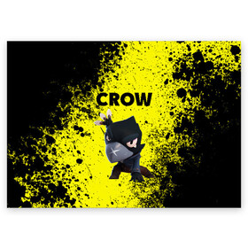 Поздравительная открытка с принтом Brawl Stars CROW в городе Новоалтайск, 100% бумага | плотность бумаги 280 г/м2, матовая, на обратной стороне линовка и место для марки
 | Тематика изображения на принте: brawl | brawl stars | crow | leon | stars | бравл | бравл старс | браво старс | игра | компьютерная | кров | леон | онлайн | старс