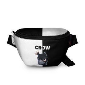Поясная сумка 3D с принтом Brawl Stars CROW в городе Новоалтайск, 100% полиэстер | плотная ткань, ремень с регулируемой длиной, внутри несколько карманов для мелочей, основное отделение и карман с обратной стороны сумки застегиваются на молнию | brawl | brawl stars | crow | leon | stars | бравл | бравл старс | браво старс | игра | компьютерная | кров | леон | онлайн | старс