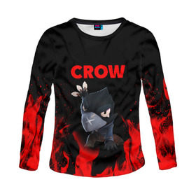 Женский лонгслив 3D с принтом Brawl Stars CROW в городе Новоалтайск, 100% полиэстер | длинные рукава, круглый вырез горловины, полуприлегающий силуэт | brawl | brawl stars | crow | leon | stars | бравл | бравл старс | браво старс | игра | компьютерная | кров | леон | онлайн | старс