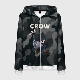 Мужская толстовка 3D на молнии с принтом Brawl Stars CROW в городе Новоалтайск, 100% полиэстер | длина до линии бедра, манжеты и пояс оформлены мягкой тканевой резинкой, двухслойный капюшон со шнурком для регулировки, спереди молния, по бокам два кармана | brawl | brawl stars | crow | leon | stars | бравл | бравл старс | браво старс | игра | компьютерная | кров | леон | онлайн | старс