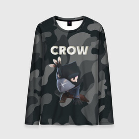 Мужской лонгслив 3D с принтом Brawl Stars CROW в городе Новоалтайск, 100% полиэстер | длинные рукава, круглый вырез горловины, полуприлегающий силуэт | brawl | brawl stars | crow | leon | stars | бравл | бравл старс | браво старс | игра | компьютерная | кров | леон | онлайн | старс