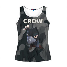 Женская майка 3D с принтом Brawl Stars CROW в городе Новоалтайск, 100% полиэстер | круглая горловина, прямой силуэт, длина до линии бедра | brawl | brawl stars | crow | leon | stars | бравл | бравл старс | браво старс | игра | компьютерная | кров | леон | онлайн | старс