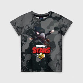 Детская футболка 3D с принтом Brawl Stars CROW в городе Новоалтайск, 100% гипоаллергенный полиэфир | прямой крой, круглый вырез горловины, длина до линии бедер, чуть спущенное плечо, ткань немного тянется | brawl | brawl stars | crow | leon | stars | бравл | бравл старс | браво старс | игра | компьютерная | кров | леон | онлайн | старс
