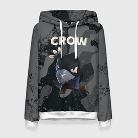 Женская толстовка 3D с принтом Brawl Stars CROW в городе Новоалтайск, 100% полиэстер  | двухслойный капюшон со шнурком для регулировки, мягкие манжеты на рукавах и по низу толстовки, спереди карман-кенгуру с мягким внутренним слоем. | brawl | brawl stars | crow | leon | stars | бравл | бравл старс | браво старс | игра | компьютерная | кров | леон | онлайн | старс