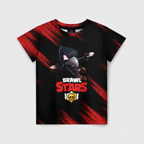 Детская футболка 3D с принтом Brawl Stars CROW в городе Новоалтайск, 100% гипоаллергенный полиэфир | прямой крой, круглый вырез горловины, длина до линии бедер, чуть спущенное плечо, ткань немного тянется | brawl | brawl stars | crow | leon | stars | бравл | бравл старс | браво старс | игра | компьютерная | кров | леон | онлайн | старс