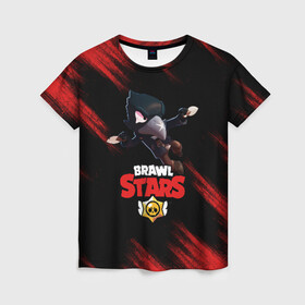 Женская футболка 3D с принтом Brawl Stars CROW в городе Новоалтайск, 100% полиэфир ( синтетическое хлопкоподобное полотно) | прямой крой, круглый вырез горловины, длина до линии бедер | brawl | brawl stars | crow | leon | stars | бравл | бравл старс | браво старс | игра | компьютерная | кров | леон | онлайн | старс