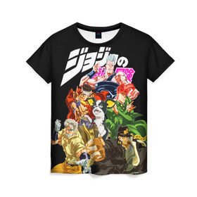 Женская футболка 3D с принтом JoJo’s Bizarre Adventure в городе Новоалтайск, 100% полиэфир ( синтетическое хлопкоподобное полотно) | прямой крой, круглый вырез горловины, длина до линии бедер | anime | jojo | jojo bizarre adventure | jojo’s bizarre adventure | аниме | джоджо | манга | невероятные приключения джоджо