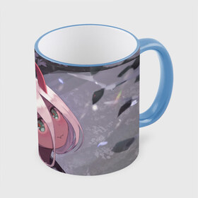 Кружка с принтом Darling In The Franxx в городе Новоалтайск, керамика | ёмкость 330 мл | Тематика изображения на принте: 02 | anime | darling in the franxx | hiro | manga | zero two | аниме | ахегао | любимый во франксе | манга | милый во франксе | ноль два | хиро