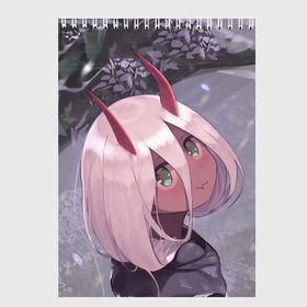 Скетчбук с принтом Darling In The Franxx в городе Новоалтайск, 100% бумага
 | 48 листов, плотность листов — 100 г/м2, плотность картонной обложки — 250 г/м2. Листы скреплены сверху удобной пружинной спиралью | 02 | anime | darling in the franxx | hiro | manga | zero two | аниме | ахегао | любимый во франксе | манга | милый во франксе | ноль два | хиро