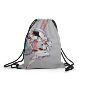 Рюкзак-мешок 3D с принтом Darling In The Franxx в городе Новоалтайск, 100% полиэстер | плотность ткани — 200 г/м2, размер — 35 х 45 см; лямки — толстые шнурки, застежка на шнуровке, без карманов и подкладки | 02 | anime | darling in the franxx | hiro | manga | zero two | аниме | ахегао | любимый во франксе | манга | милый во франксе | ноль два | хиро